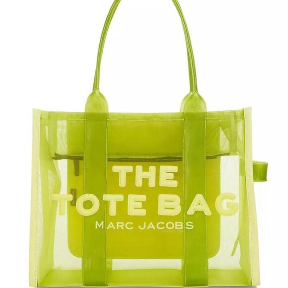 MARC JACOBS The Tote Bag Medium Neon Green Yellow PVC Clear Bag $295 - Picture 5 of 6